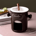 thumbnail image 2 of Fondue Mug Ceramic Chocolate Melting Pot Mugs Snack Candy Melter Red, 2 of 5