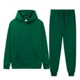 thumbnail image 6 of Dwelliawo Sweat Suits for Men 2 Piece Hoodie and Sweatpants Heavyweight Solid Color Casual Hoodie Joggers Running Pant Set Fleece Fall Suit with Pockets Green L, 6 of 6