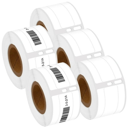 NineLeaf 5 Rolls Compatible for DYMO 30327 9/16 in x 3-7/16 in Direct Thermal 1 up File Folder Labels, 130 Labels Per Roll
