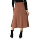 thumbnail image 3 of Falda midi de suéter elástica de cintura alta de punto acanalado para mujeres Inspire Chic XL color caramelo, 3 of 6