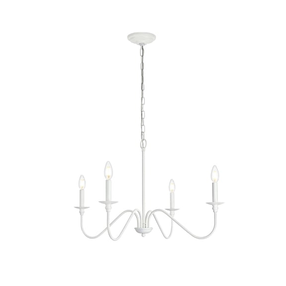 Daylight 4 Light Chandelier in White