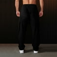 thumbnail image 7 of cfhntfmh Cargo Sweatpants Mens Drawstring Straight Leg Joggers with Pockets Athletic Baggy Open Bottom Fleece Pants, 7 of 7
