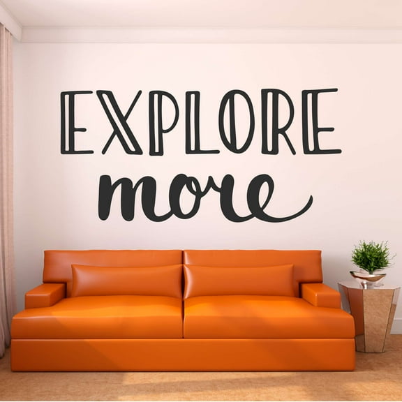 Family Explore More Active Quotes & Sayings Wall Decal Decoration Travel Wanderlust Teens Quote Bedroom Decor Lasts Years and Easily Removable - Size: 20 In(W) x 10 In(H)