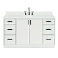 thumbnail image 2 of Ariel Kelly 60 Inch Single Oval Sink Bathroom Vanity With Carrara White Quartz Countertop 1.5 Inch Edge In White, 2 of 12