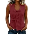 thumbnail image 2 of SwiftWear Women's Bow Front Tie Cute Tank Tops Cotton Linen Cami Sleeveless Summer Tops Casual Everyday Outfits​, 2 of 6