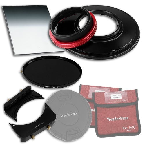 Fotodiox Pro WonderPana 66 FreeArc Essentials ND 0.6SE Kit - Rotating 145mm Filter System Holder, Lens Cap, Fotodiox Pro 6.6"x8.5" 0.6 (2-stop) Soft Edge Grad ND and 145mm ND16 (4-Stop) Filters for Pa