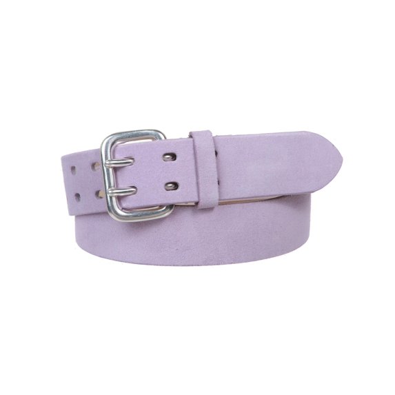 1 1/2" Women's Plain Soft Suede Leather Double Prong Dress Belt