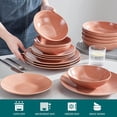 thumbnail image 5 of vancasso Sabine, 16 Pieces Stoneware Dinnerware Set, Orange Dish Plate, Semimatte Sesame Dinner Sets Service for 4, 5 of 7