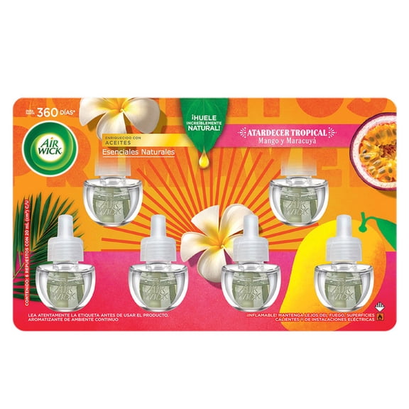 Air Wick® Líquido Eléctrico 6pk Mango y Maracuyá 20 mL c/u