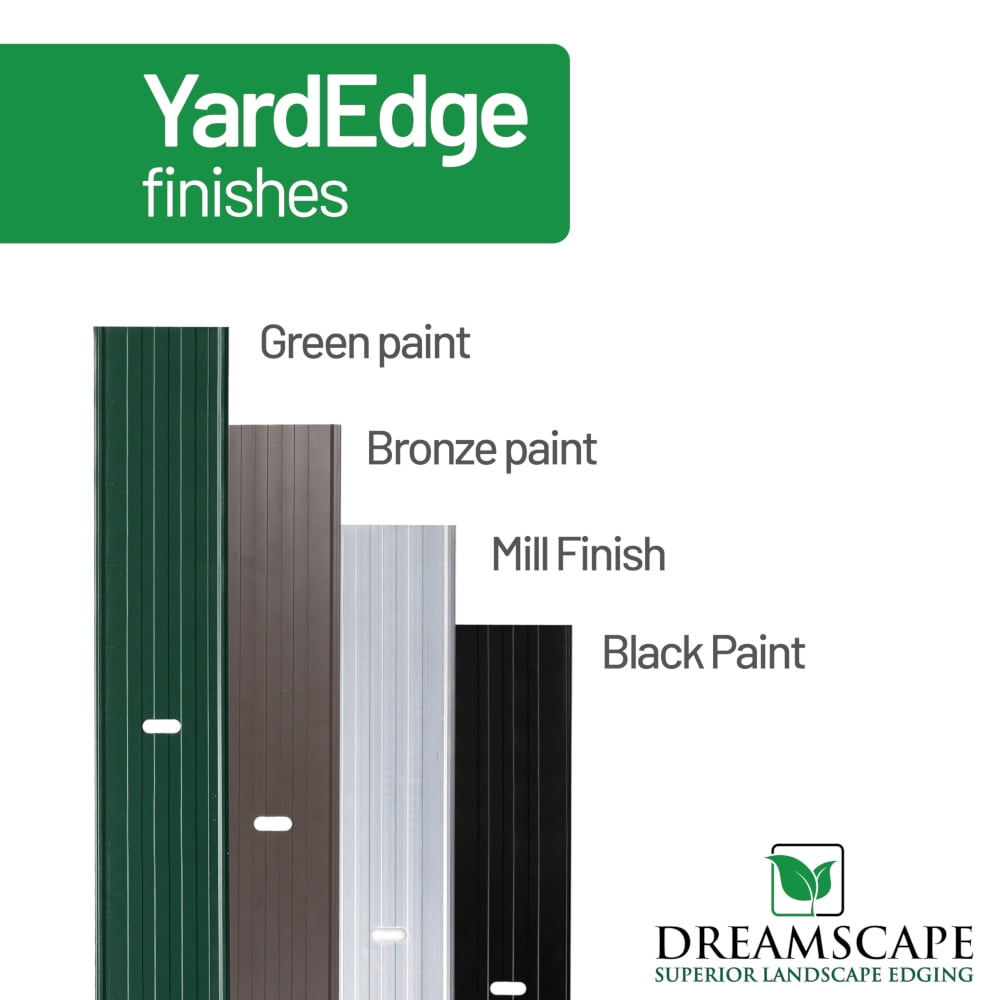 Dreamscape YardEdge Landscape Edging, Bronze Duraflex Aluminum, 8 Pack 6ft Garden Border Strips, 48ft Total