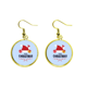 thumbnail image 1 of Feliz Navidad Santa Claus Hat Ear Dangle Golden Drop Earring Jewelry Mujer Unbranded M, 1 of 3