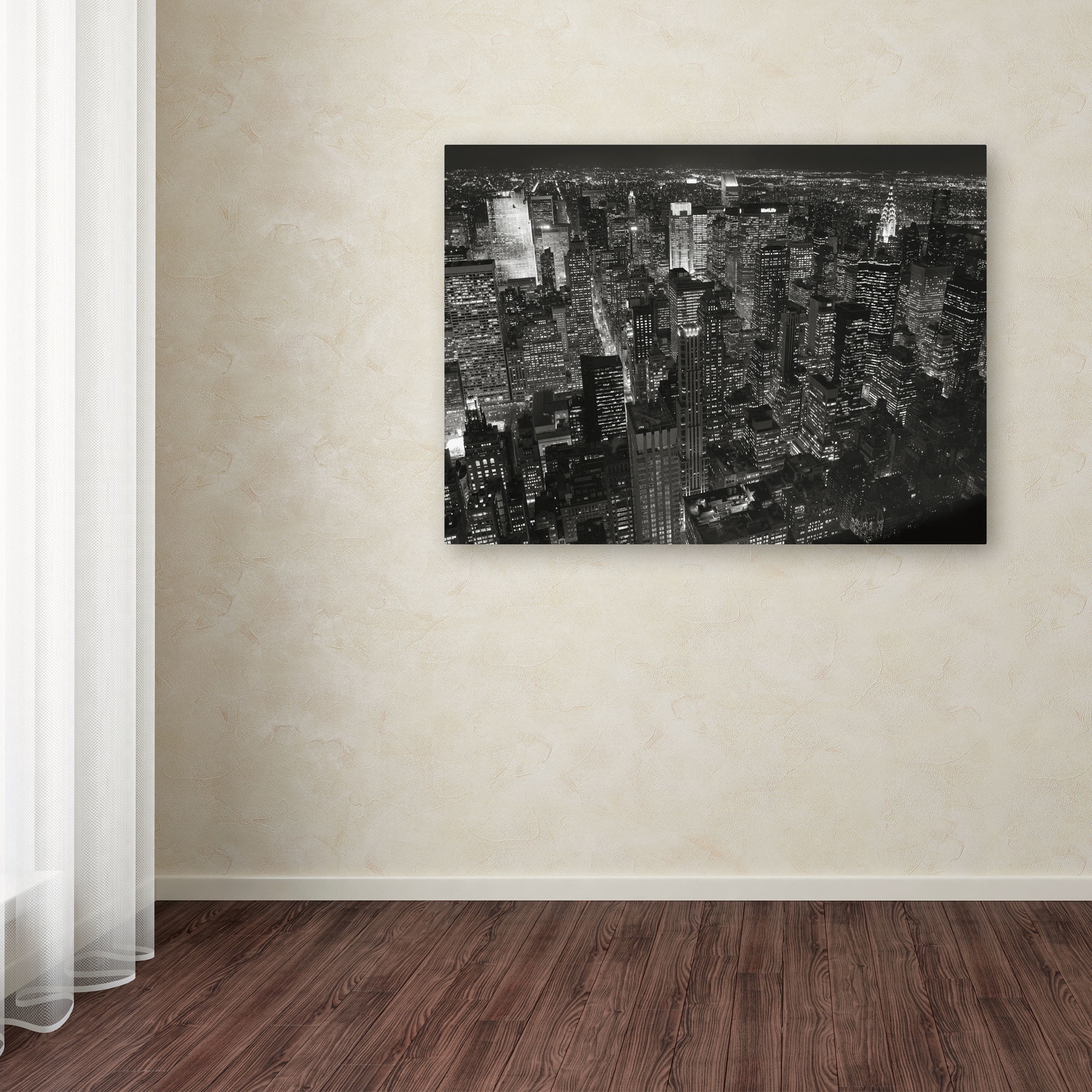 Trademark Fine Art "Night Skyline" Canvas Art by Chris Bliss