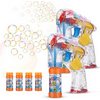 Powiller Bubble Gun for Kids, 2 PCS LED Light Up Bubble Machine Toy with 4 Bottles Bubble Solution, Bubble Blaster Gun Best Gift Indoor Outdoor Game for 3 4 5 6 7 8 Year Olds Children