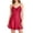Red, variant on Shrysg Women's Satin Silk Sleepwear Sexy Lingerie Nightgown Sleeveless V Neck A-Line Chemise with Floral Lace Trim Black