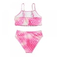 thumbnail image 2 of Toddler Little Girls Swimsuit Two Pieces Bikini Set Ruffle Bathing Suits Flounced Tankini Swimwear For 4-7T, 2 of 7