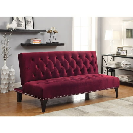 Traditional Style Sofa Bed Red