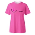 thumbnail image 4 of Cancer Shirts for Women Pink Ribbon Print Short Sleeve Tees Summer Casual Fight Cancer Crew Neck Tops, 4 of 4