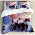 thumbnail image 3 of Fantasy Art House Decor Twin Size Duvet Cover Set, Magical Landscape with Showing Bare Tree in Winter Valley with Snow, Decorative 2 Piece Bedding Set with 1 Pillow Sham, Multi, by Ambesonne, 3 of 3
