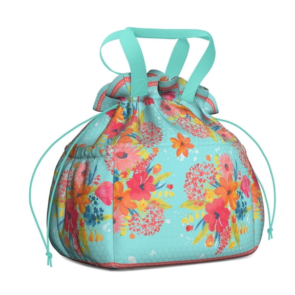 Lunch Bag for Women Insulated Womens Drawstring Lunch Bag for Work, Stain-Resistant Large Lunch Box for Women with 2 Containers, 3 Reusable Office