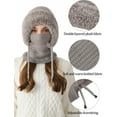 thumbnail image 5 of 3-in-1 Winter Balaclava for Women, Women's Outdoors Windproof Scarf Hat, Warm Neck Knitted Hat Sets, 5 of 10