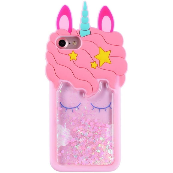 WindamazingStory Quicksand Unicorn Soft Silicone Cell Phone Case for iPhone 5/5S/5C, Pink