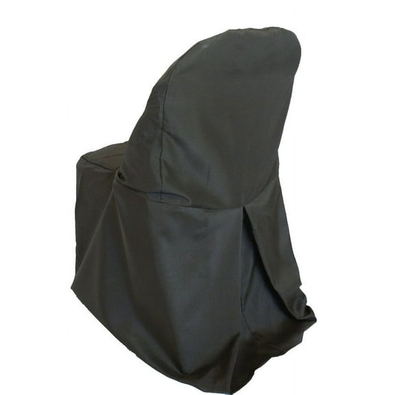 Wedding Linens Inc. (2pcs) Polyester Folding Chair Covers for Wedding, Event, Home Décor use - Black