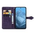 thumbnail image 2 of Dteck Flower Embossed Wallet Case for Google Pixel 9 Pro XL,Magnetic Leather Card Slots Flip Case Shockproof Kickstand Cover with Wrist Strap for Google Pixel 9 Pro XL,Purple, 2 of 5