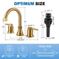 thumbnail image 6 of Wowow 8 in. Widespread Double Handle Bathroom Faucet with Pop-up Drain Kit in Gold, 6 of 7
