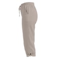 thumbnail image 3 of qelini Linen Cropped Pants for Women Plus size with Pocket Drawstring Elastic Waist Capri Pants Solid Color Workout Pants, 3 of 6