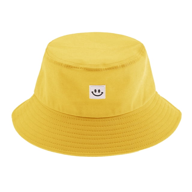 Sombrero de mujer Sombrero de pescador Smiley Face Sunbonnet MABOTO Amarillo-A