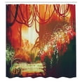 thumbnail image 3 of Ambesonne Fantasy Shower Curtain, Modern Autumn Forest, 69"Wx75"L, Orange Green, 3 of 5