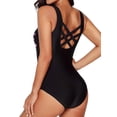 thumbnail image 4 of FARYSAYS Womens Swimsuits One Piece Athletic Bathing Suit Gradient Criss Cross Back One Piece Swimsuit Color Block Tummy Control Swimwear High Cut Summer, 4 of 12
