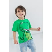 Disney Toy Story Toddler Boys 3-Pack Short Sleeve T-Shirts Buzz Rex Green Yellow