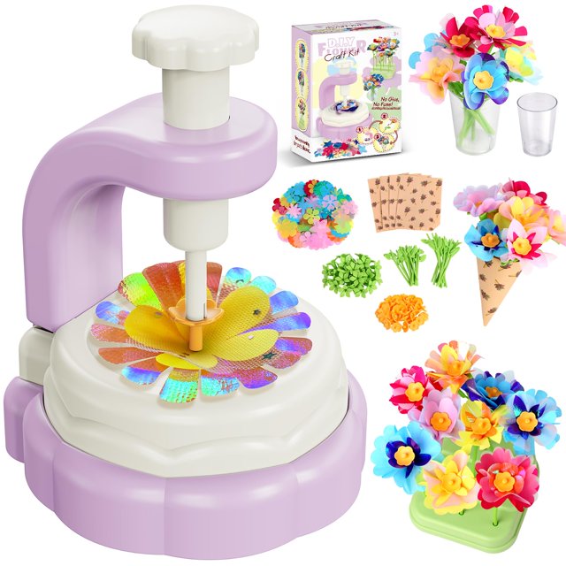 Kit de manualidades Hetbls para ramos de flores de tela para niños de 3 a 12 años