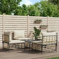 thumbnail image 3 of vidaXL Patio Furniture Set 5 Piece Sectional Sofa with Cushions Poly Rattan, 3 of 4