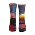 thumbnail image 3 of Crew Socks for Women Men, Tennis Impact in Slow Motion  Moisture Running Athletic Football Striped Socks Cushion Tube Socks, 3 of 7