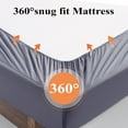 thumbnail image 4 of Bamboo Viscose Fitted Sheet 1 Pack Full Size Only,400 Thread Count,8-16" Deep Pocket,Bottom Sheet Colorfast Soft & Silky & Breathable(1 Fitted Sheet Only, Dark Grey, Full), 4 of 7