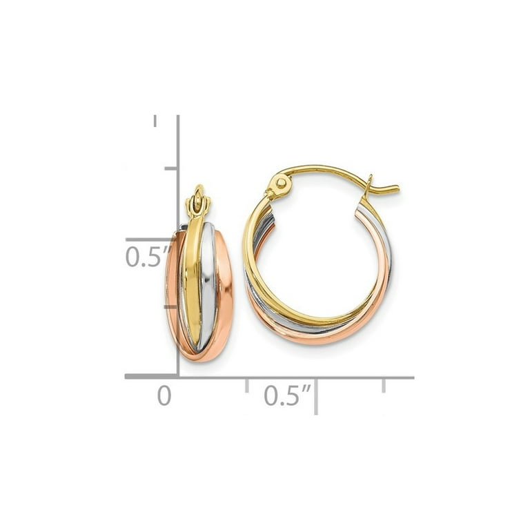 Rose gold shop hoop earrings walmart