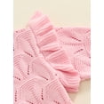 thumbnail image 6 of FEORJGP Toddler Baby Girls Solid Sweaters 0 6M 12M 18M 2T 3T Infant Ruffle Long Sleeve Knit Pullovers Round Neck Jumpers Solid Color Sweatshirts Kids ion Comfy Clothes for Spring Fall Winter, 6 of 6