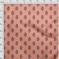 thumbnail image 3 of oneOone Polyester Lycra Peach Fabric Floral Block Craft Projects Decor Fabric Printed By The Yard 56 Inches, 3 of 4