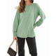 thumbnail image 3 of Blusas de Larga para Mujer, con Cuello Redondo Plisado, Informales, de Negocios, Ropa de Moda. Verde XXL, 3 of 8