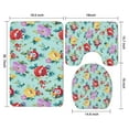 thumbnail image 3 of Pioneer Flower Floral Print Pattern Bathroom Rugs Sets 3 Piece,Toilet Cover Set,Absorbent Non Slip Bathroom Mats Sets with U-Shaped Contour Rug Toilet Rug Set, 3 of 5