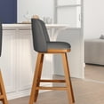 thumbnail image 3 of Flash Furniture Julia 31"H Square Low Back Barstool, Gray/Walnut, 3 of 12