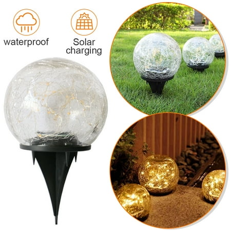 

QJUHUNG Solar Crack Ball Lamp Courtyard Buried Ice Hockey Lamp Waterproof Garden Decoration Ground Plugged Light Ball Landscape Courtyard Decoration