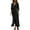 Black, variant on Ichuanyi Dresses for Women 2022, Fall Fashion Women Summer Casual Solid Dress V-Neck Long Sleeve Loose Dress