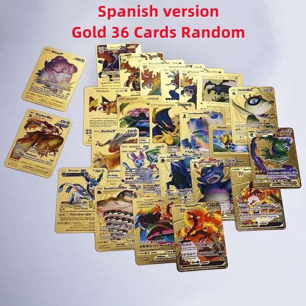 Versión En Español Original Oro Negro Plata Pokémon Tarjetas Charizard Pikachu Colección Battle Trainer Tarjeta Juguetes Para Niños Regalo