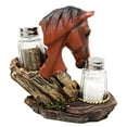 thumbnail image 5 of Ebros Chestnut Horse by Wagon Wheel Salt Pepper Shakers Holder Set 6.25" H, 5 of 7