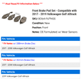 thumbnail image 2 of Front Brake Pad Set - Compatible with 2017 - 2019 Volkswagen Golf Alltrack 2018, 2 of 2