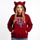 thumbnail image 3 of Pop cazadora para niña Demon Hunters Women's Fashion Cat-Ear Crop Top Hooded Sweatshirt （Red）, 3 of 4