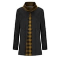 thumbnail image 5 of gakvbuo Plus Size Fall Tunic Tops with Buttons for Womens Cowl Neck Long Sleeve Top Patchwork Form Fitting Casual Shawl Neck A-Line Button Dressy Blouses Shirts Warm Splicing Pullover Sweatshirts, 5 of 6